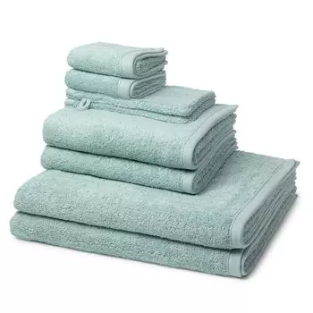 Ross Vita 2 умывальника, 2 гостевых, 2 душевых, 2 полотенца - в комплекте. Мягкий, впитывающий влагу, приятный для кожи и простой в уходе материал, с вышивкой логотипа., зеленый