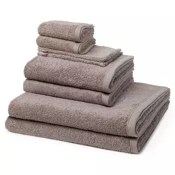 Ross Vita 2 умывальника, 2 гостевых, 2 душевых, 2 полотенца - в комплекте. Мягкий, впитывающий влагу, приятный для кожи и простой в уходе материал, с вышивкой логотипа., коричневый