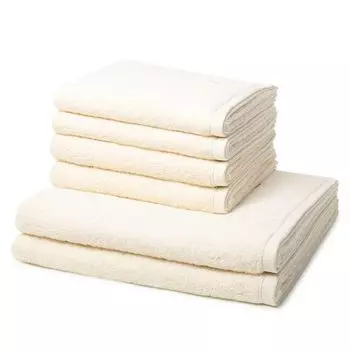 Ross Vita 4 полотенца и 2 полотенца для душа — в наборе. Мягкий и впитывающий материал, приятный для кожи и простой в уходе, с вышивкой логотипа., бежевый