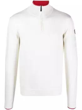 Rossignol half-zip merino knitted jumper, белый