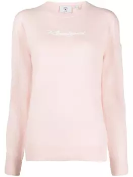 Rossignol logo-embroidered crew-neck jumper, розовый