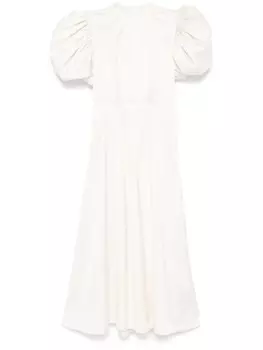 ROTATE BIRGER CHRISTENSEN атласное платье миди, нейтральный цвет