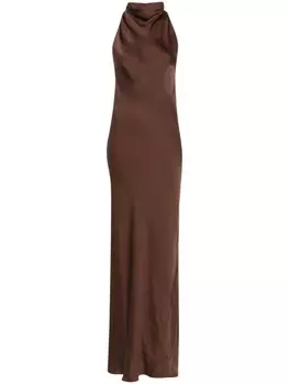 ROTATE BIRGER CHRISTENSEN макси-платье с кружевными деталями, коричневый
