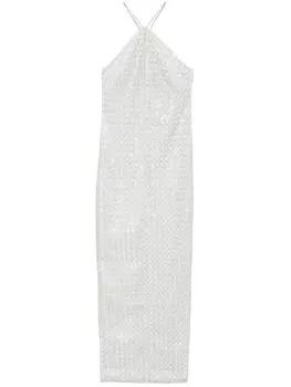 ROTATE BIRGER CHRISTENSEN макси-платье с бисером, нейтральный