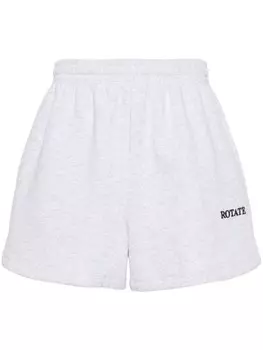 ROTATE BIRGER CHRISTENSEN меланжевые шорты с вышитым логотипом, серый