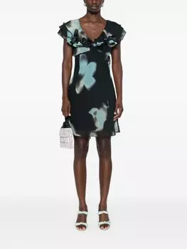 ROTATE BIRGER CHRISTENSEN мини-платье из шифона с оборками, черный