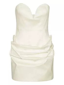 ROTATE BIRGER CHRISTENSEN мини-платье с вырезом сердечком и драпировкой, белый