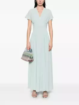 ROTATE BIRGER CHRISTENSEN платье макси с V-образным вырезом, синий