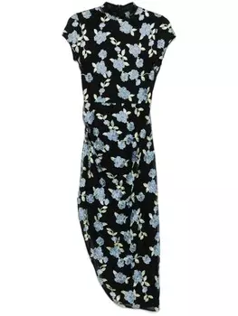 ROTATE BIRGER CHRISTENSEN платье миди асимметричного кроя, черный