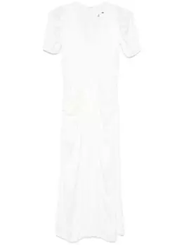 ROTATE BIRGER CHRISTENSEN платье миди с V-образным вырезом, белый