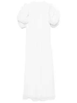 ROTATE BIRGER CHRISTENSEN платье миди с объемными рукавами, белый