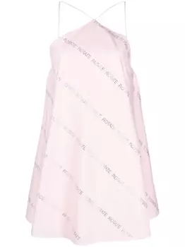 ROTATE BIRGER CHRISTENSEN платье мини с логотипом и стразами, розовый
