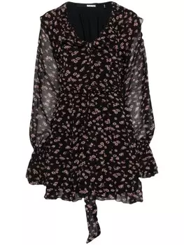 ROTATE BIRGER CHRISTENSEN платье мини с жатым эффектом, черный