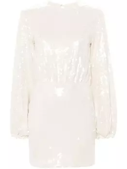 ROTATE BIRGER CHRISTENSEN платье мини с пайетками, нейтральный цвет