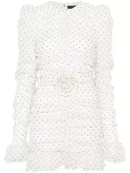 ROTATE BIRGER CHRISTENSEN платье мини с длинными рукавами и принтом, белый