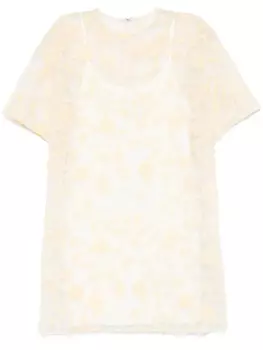 ROTATE BIRGER CHRISTENSEN платье мини с цветочной вышивкой, желтый