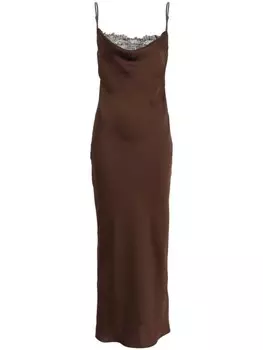 ROTATE BIRGER CHRISTENSEN платье с кружевом, коричневый