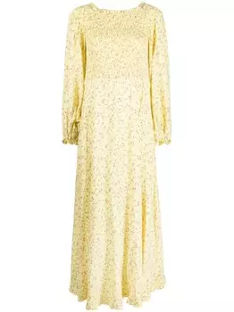 ROTATE BIRGER CHRISTENSEN платье с открытыми плечами и цветочным принтом, желтый