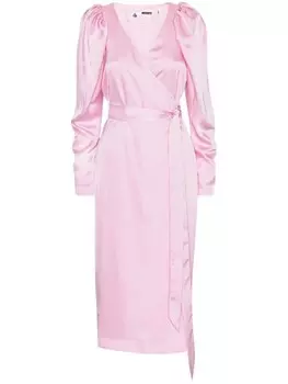 ROTATE BIRGER CHRISTENSEN платье с запахом и длинными рукавами, розовый