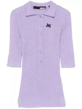 ROTATE BIRGER CHRISTENSEN рубашка-поло с пайетками, фиолетовый