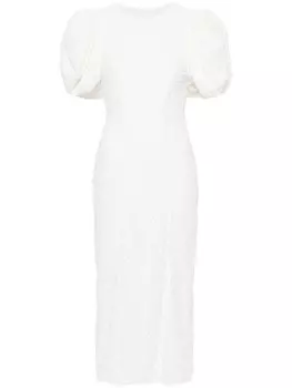 ROTATE BIRGER CHRISTENSEN сетчатое платье с кружевом, белый