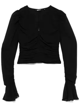 ROTATE BIRGER CHRISTENSEN шифоновый топ с длинными рукавами, черный