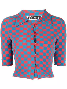 ROTATE BIRGER CHRISTENSEN топ Miranda в клетку, синий