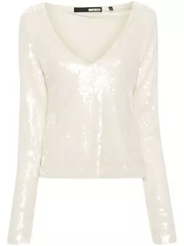 ROTATE BIRGER CHRISTENSEN топ с V-образным вырезом, нейтральный цвет