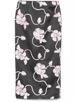 ROTATE BIRGER CHRISTENSEN юбка-карандаш с аппликацией, серый