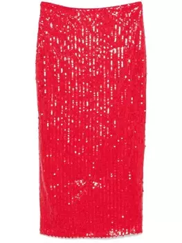 ROTATE BIRGER CHRISTENSEN юбка-карандаш с пайетками, красный