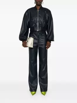 ROTATE BIRGER CHRISTENSEN укороченный жакет с плетеной отделкой, синий