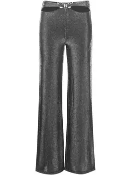 ROTATE брюки с вырезами и люрексом, черный