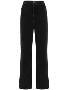 ROTATE джинсы широкого кроя с завышенной талией, черный