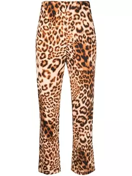ROTATE легинсы с завышенной талией и леопардовым узором, коричневый