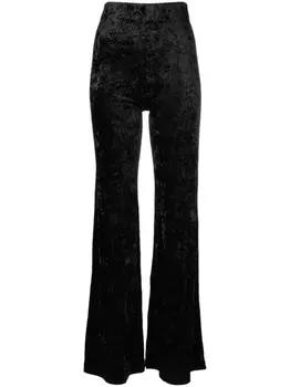 ROTATE расклешенные бархатные брюки, черный