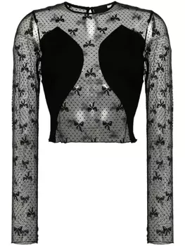 ROTATE топ из тюля пуэн-деспри, черный