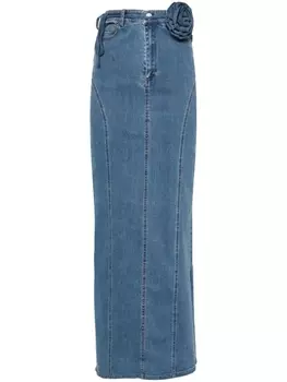 ROTATE юбка макси с цветочной аппликацией, синий