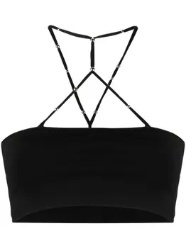 ROTATE укороченный топ с вырезом халтер, черный