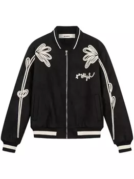 ROUGH. бомбер Floral Varsity, черный