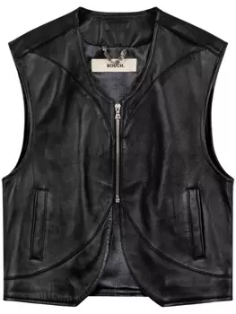 ROUGH. кожаный жилет, черный
