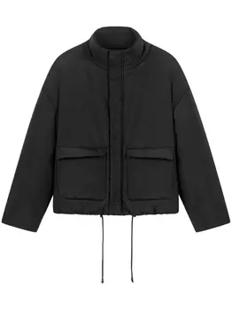 ROUGH. пуховик с вышивкой, черный