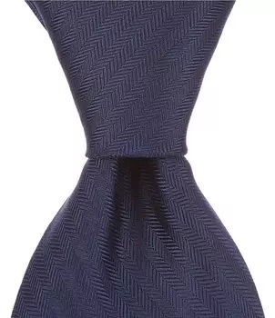 Roundtree & Yorke Big & Tall сплошной узор «елочка» в традиционном стиле 3 3/8 Шелковый галстук, синий