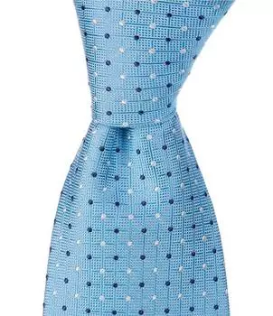 Roundtree & Yorke Grid Dot 3 3/8Тканый шелковый галстук, синий