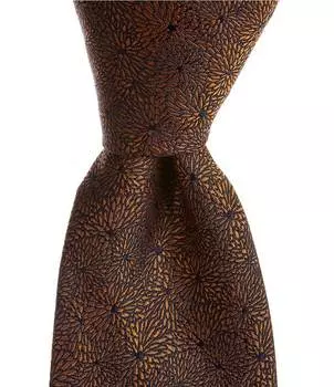 Roundtree & Yorke Micro Flower 3 1/8Шелковый галстук, оранжевый