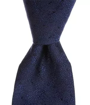 Roundtree & Yorke Micro Flower 3 1/8Шелковый галстук, синий