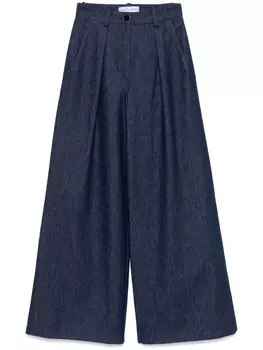 Rowen Rose джинсы со складками, синий