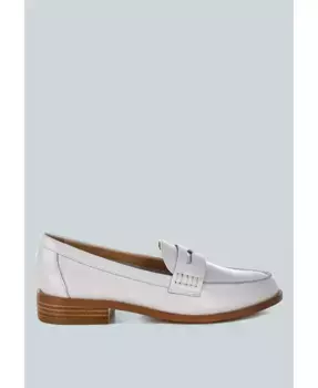 Роксана Лоферы на ремешке из натуральной кожи Rag & Co, белый