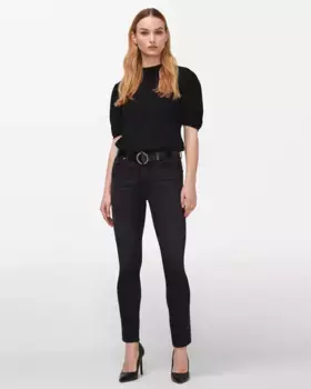 Roxanne женские прямые джинсы средней посадки 7 For all mankind, черный