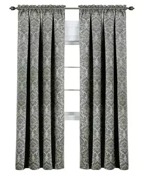 Royal Living, 2 предмета, карман для штанги, дамасский дизайн, 95% затемняющие шторы — длина 63 дюйма — коричневый Kate Aurora, зеленый