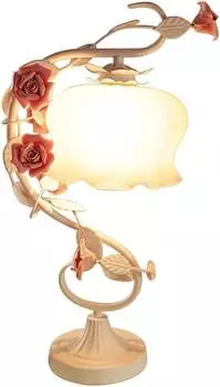 Роза Настольная лампа Европейская настольная лампа 5 Вт E27 Светодиодная прикроватная лампа Современный торшер Креативное украшение GreatDEshop2021, розовый